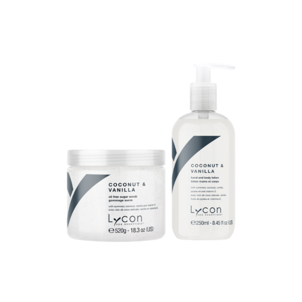 Coconut & Vanilla Sugar Scrub + Coconut & Vanilla Hand & Body Lotion Bundle Set