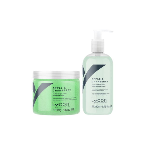 Apple & Cranberry Sugar Scrub + Apple & Cranberry Hand & Body Lotion Bundle Set