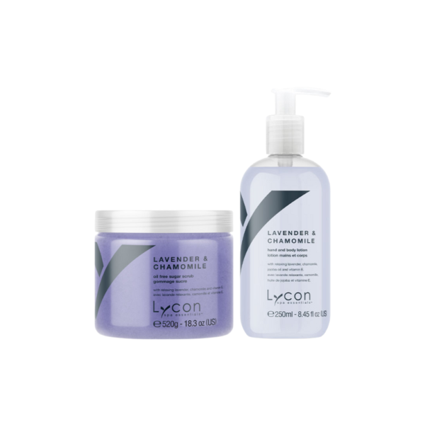 Lavender & Chamomile Sugar Scrub + Lavender & Chamomile Hand & Body Lotion Bundle Set